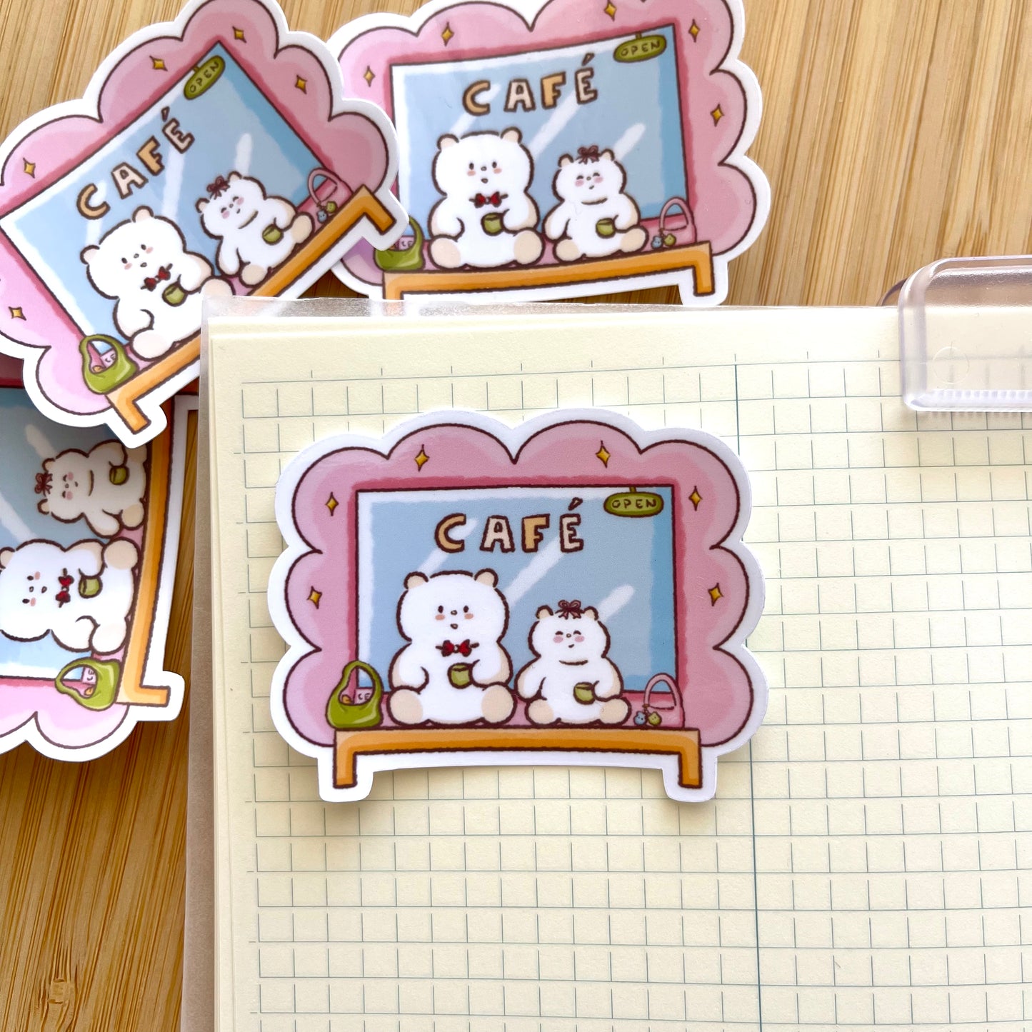 Cafe Chilling Die Cut Sticker