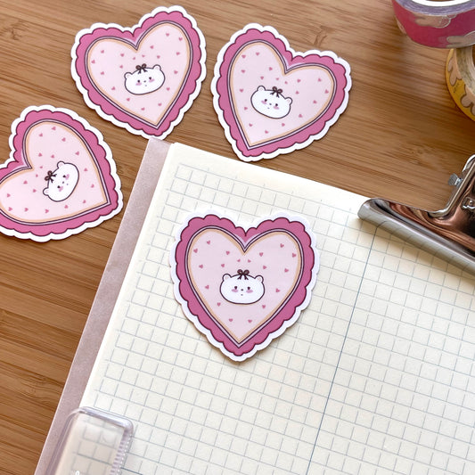 Retro Heart Glossy Sticker
