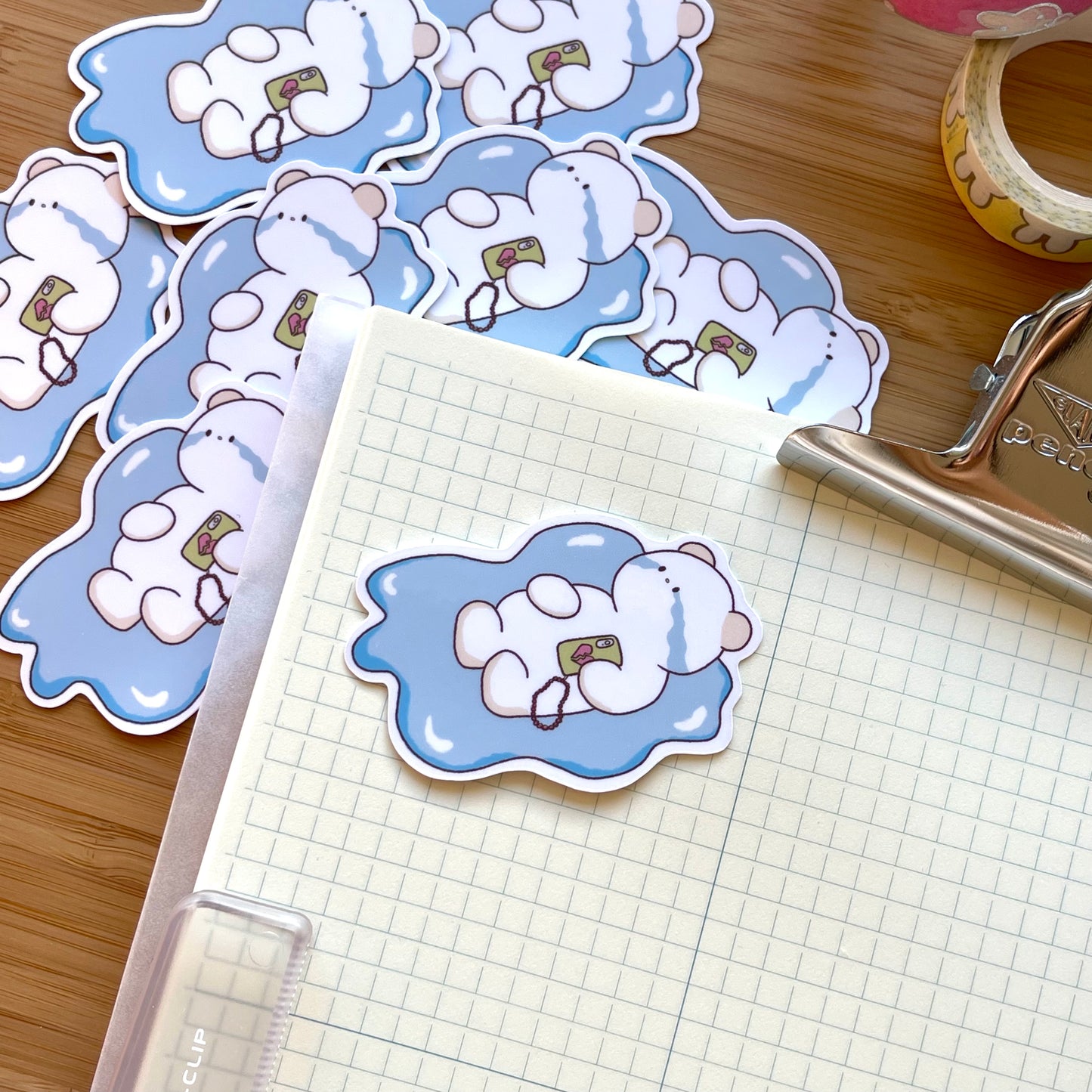 Laying In A Pool Of My Own Tears Glossy Sticker