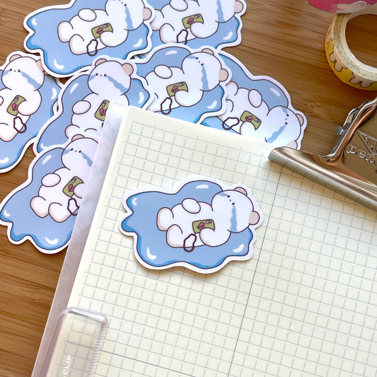 Laying In A Pool Of My Own Tears Glossy Sticker