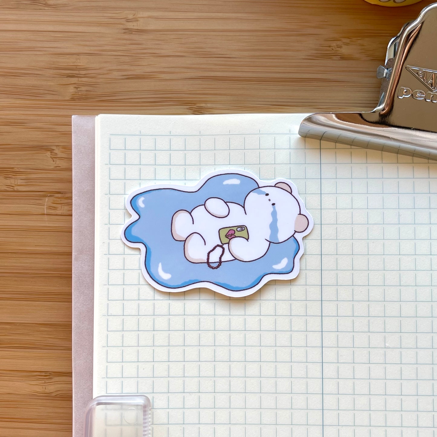 Laying In A Pool Of My Own Tears Glossy Sticker