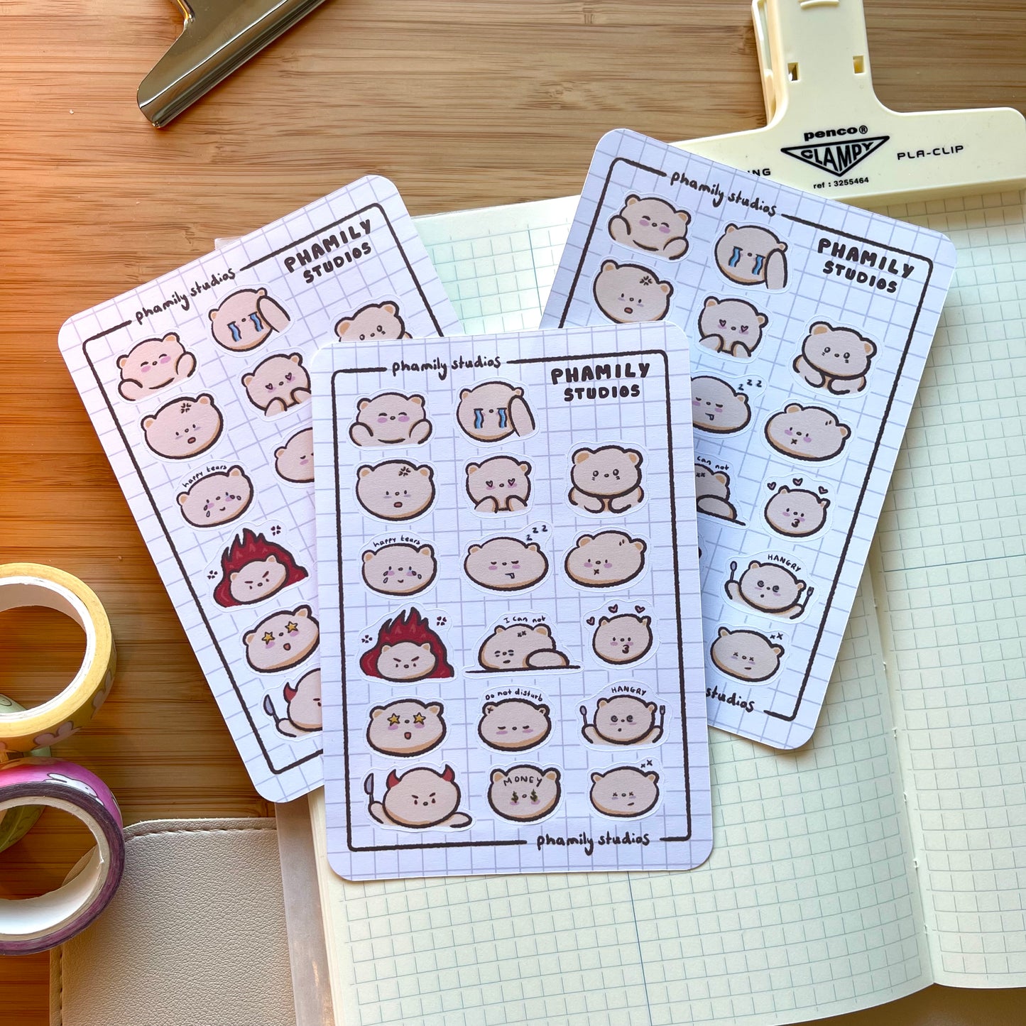 Different Moods Bear Sticker Sheet