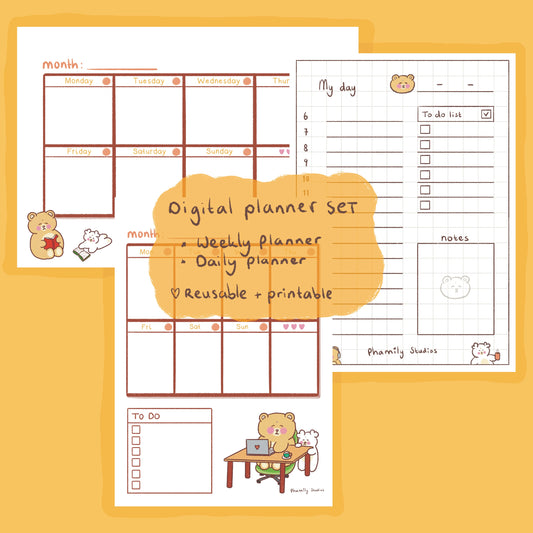 SET Reusable Weekly & Daily Planner [printable]